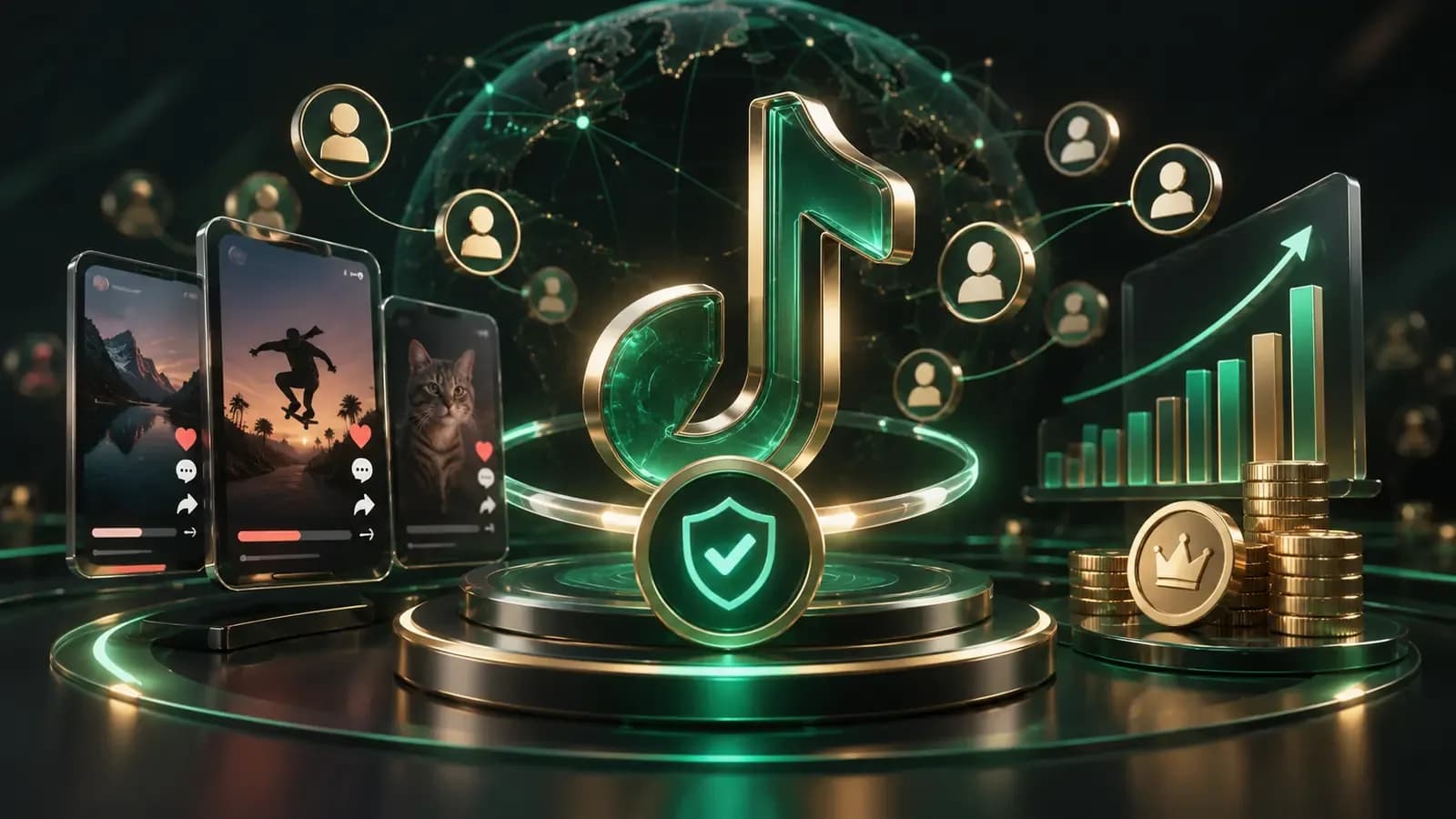 TikTok account verification with followers, videos and monetization analytics