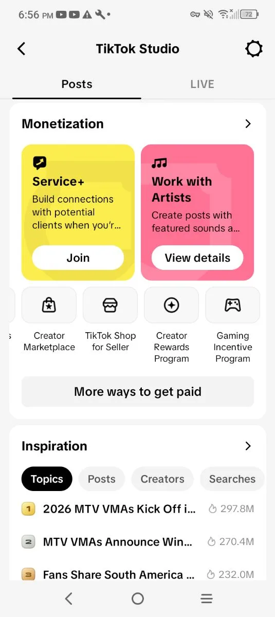 Tiktok account for sell with 260k followers. All monetization enable tiktok shop working,, screenshot 1 of 4