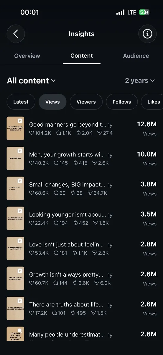 341K Organic Instagram Account | Verified | Motivation & Personal Growth | 1 Year Inactive — screenshot 3