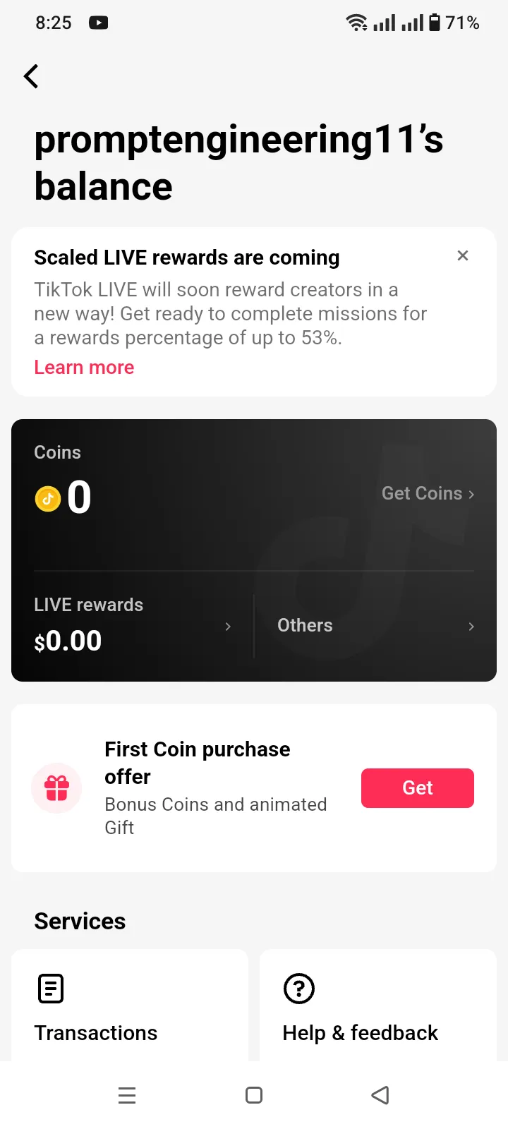 Seller-supplied TikTok account screenshot for promptengineering11 (2 of 3)