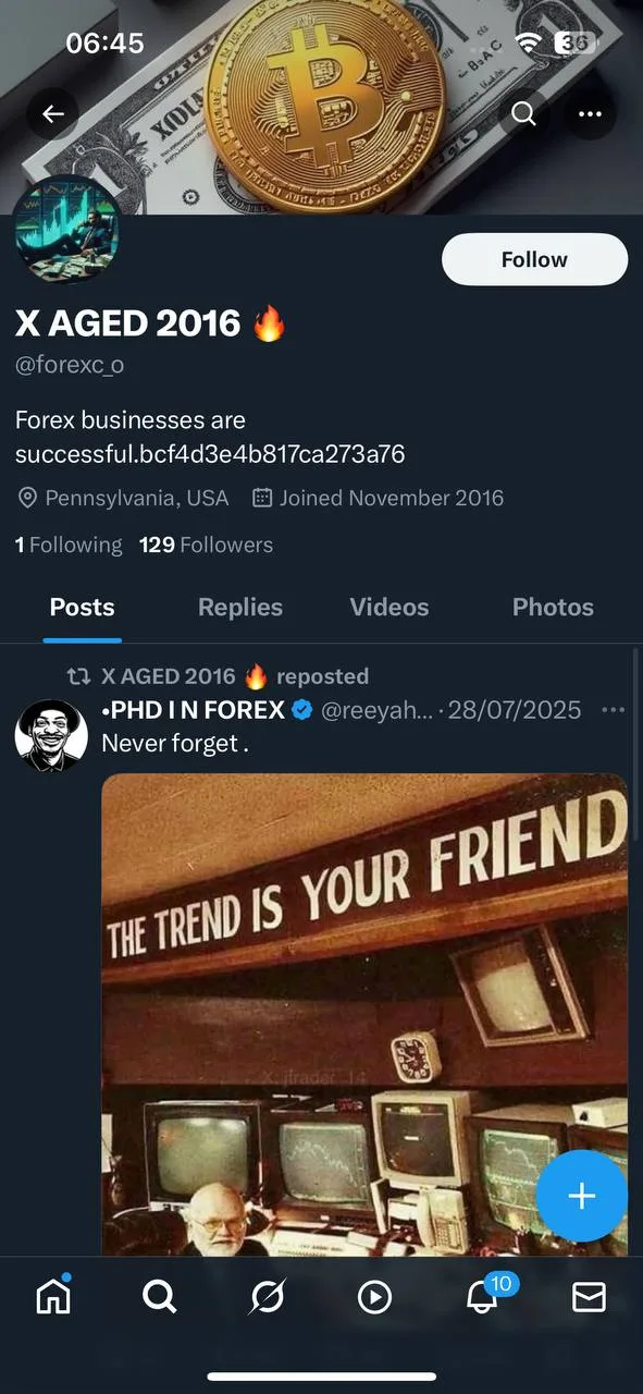 Seller-supplied X (Twitter) account screenshot for X AGED 2016 (1 of 1)