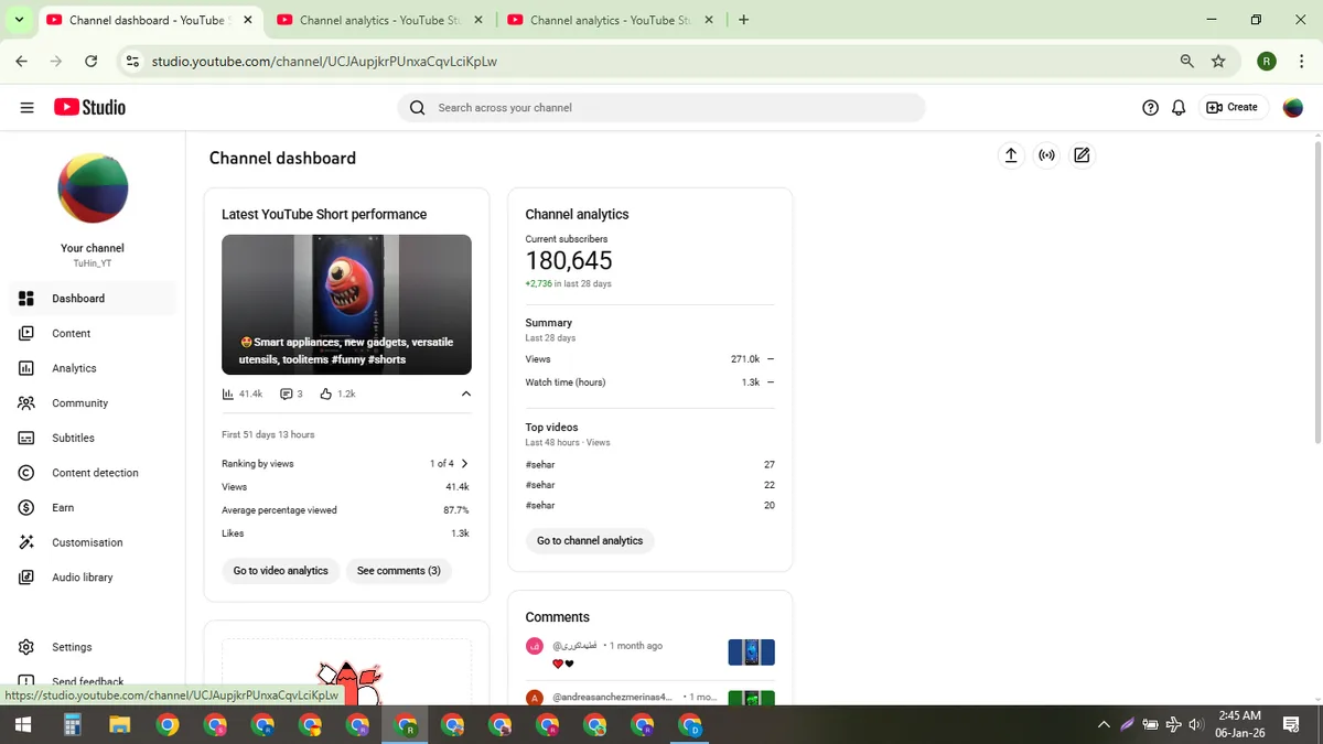 TuHin_YT: YouTube Shorts & Facebook Reels Channel (170K) — screenshot 1