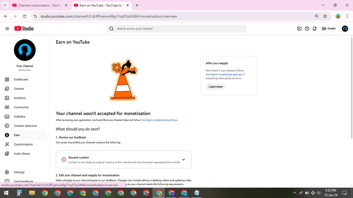 Dimas Fact: YouTube Shorts & Facebook Reels Channel (840K) — screenshot 2