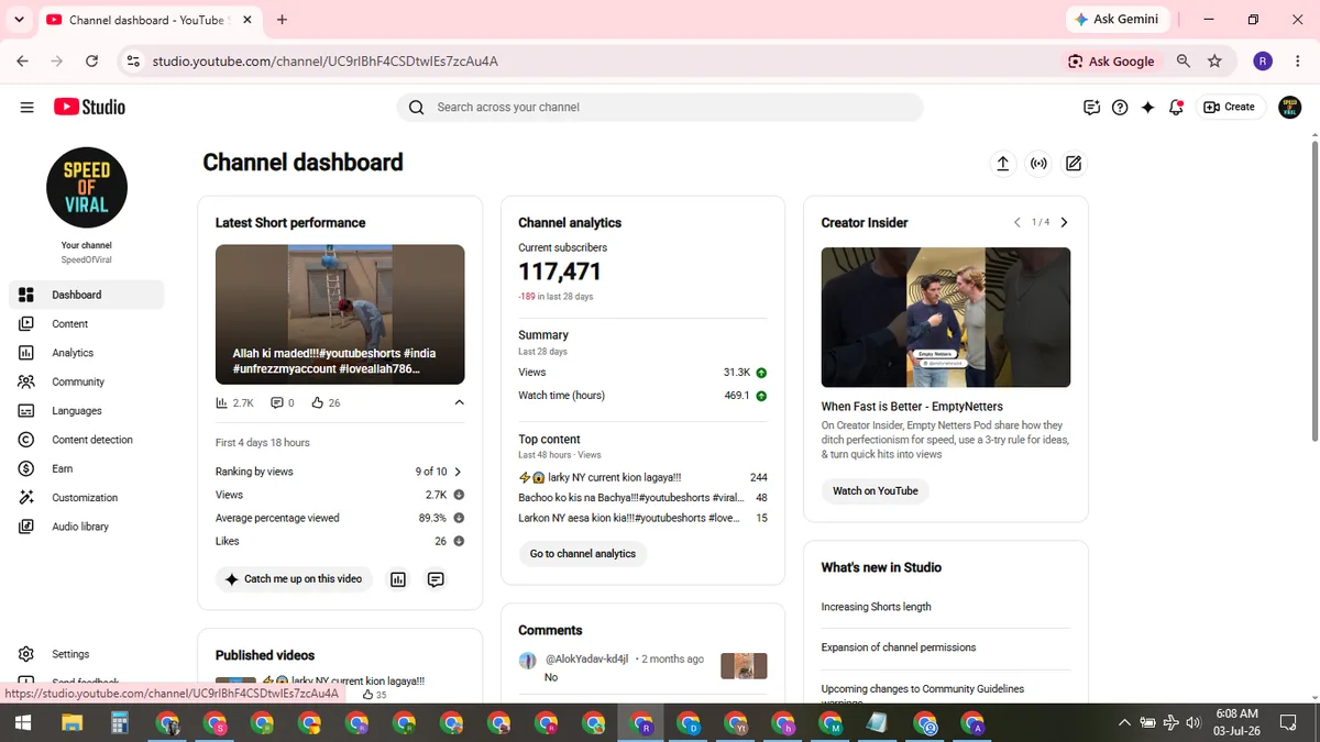 SpeedOfViral: YouTube Shorts & Facebook Reels Channel (117K) — screenshot 6