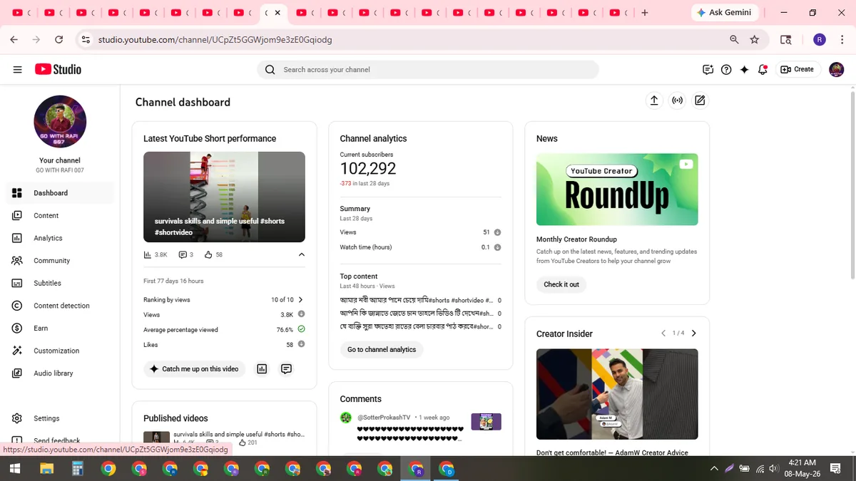 GO WITH RAFI 007: YouTube Channel (101K) — screenshot 2