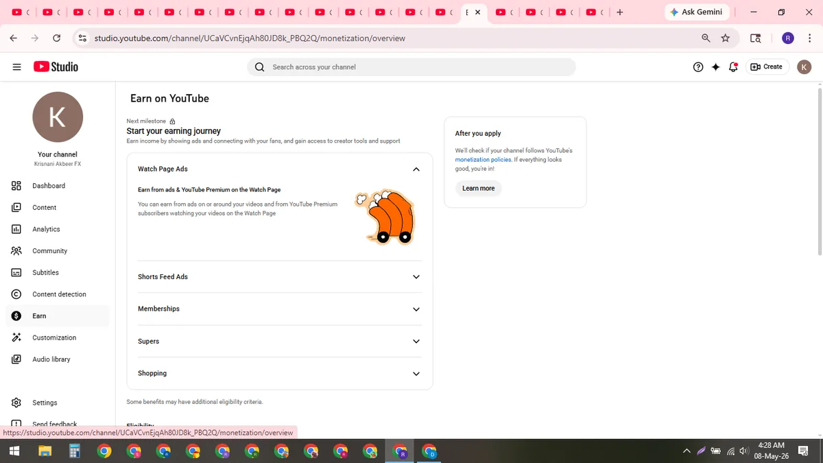Krisnani Akbeer FX: YouTube Channel (187K) — screenshot 1