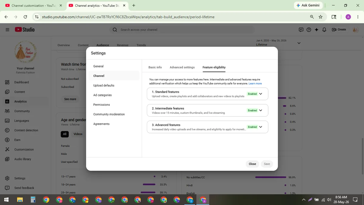 Fahmida Fashion: Monetized YouTube Channel (14.7K) — screenshot 7
