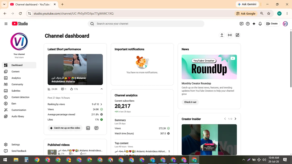 Viral islam: YouTube Shorts & Facebook Reels Channel (20.1K) — screenshot 1