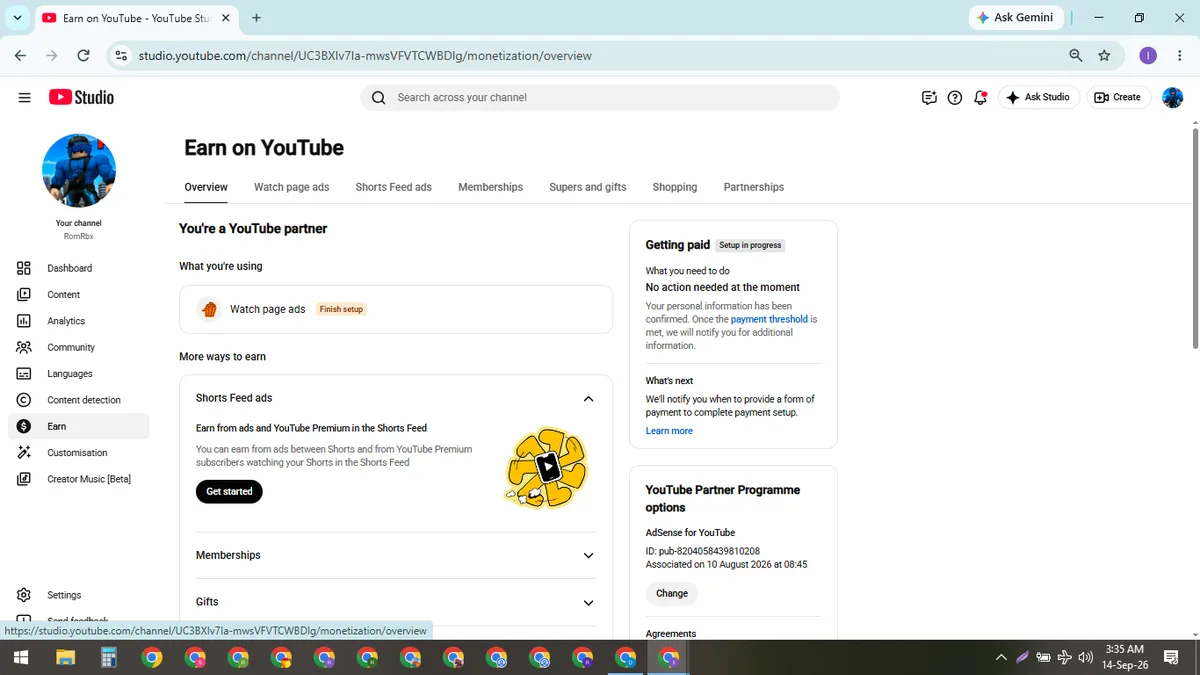 RomRbx: Monetized Games YouTube Channel (2.5K) — screenshot 2