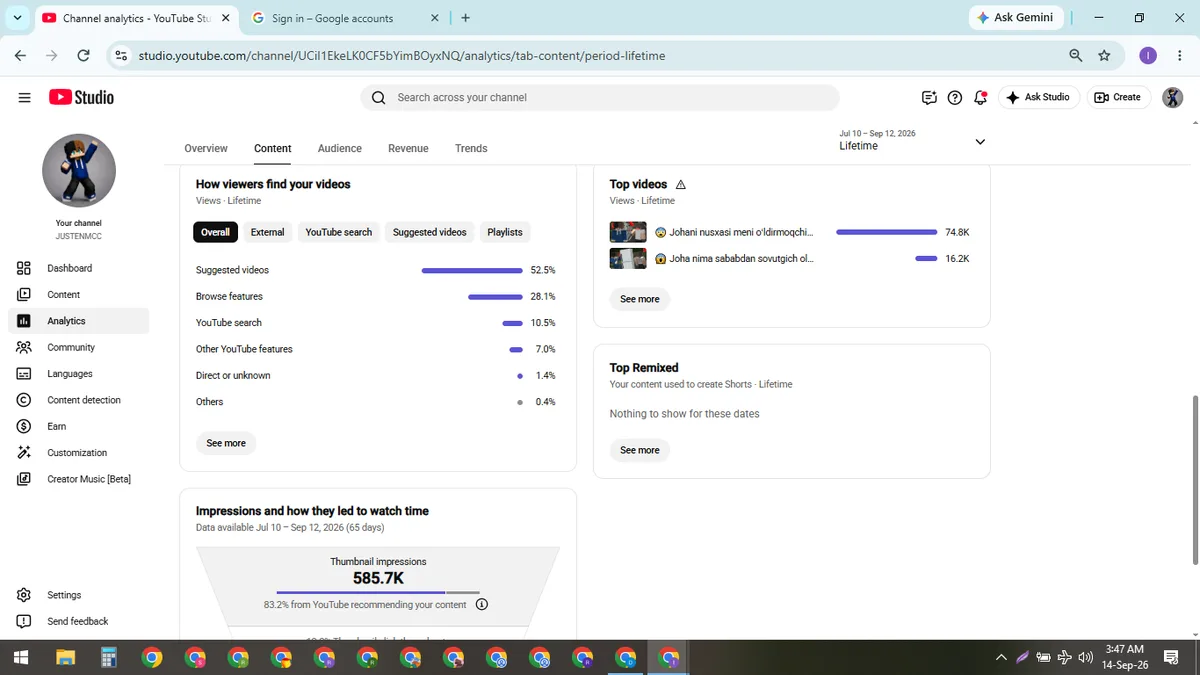 JUSTENMCC: Monetized Games YouTube Channel (1.9K) — screenshot 5