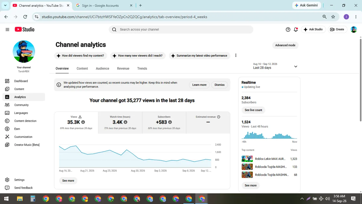 TandirRBX: Monetized Games YouTube Channel (2.4K) — screenshot 3