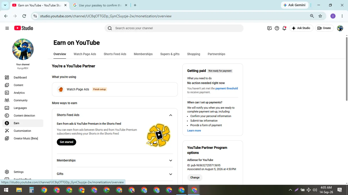 KangoRBX: Monetized Games YouTube Channel (1.7K) — screenshot 2