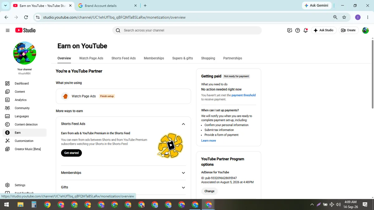 KhushiRBX: Monetized Games YouTube Channel (1.9K) — screenshot 2