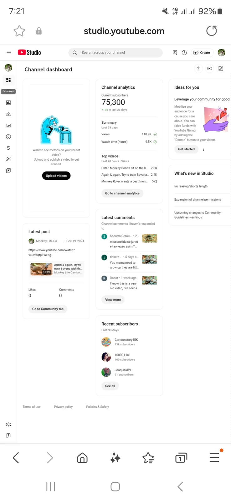 Monkey Life Cambodia YouTube Channel | 77.6K Subscribers — screenshot 2