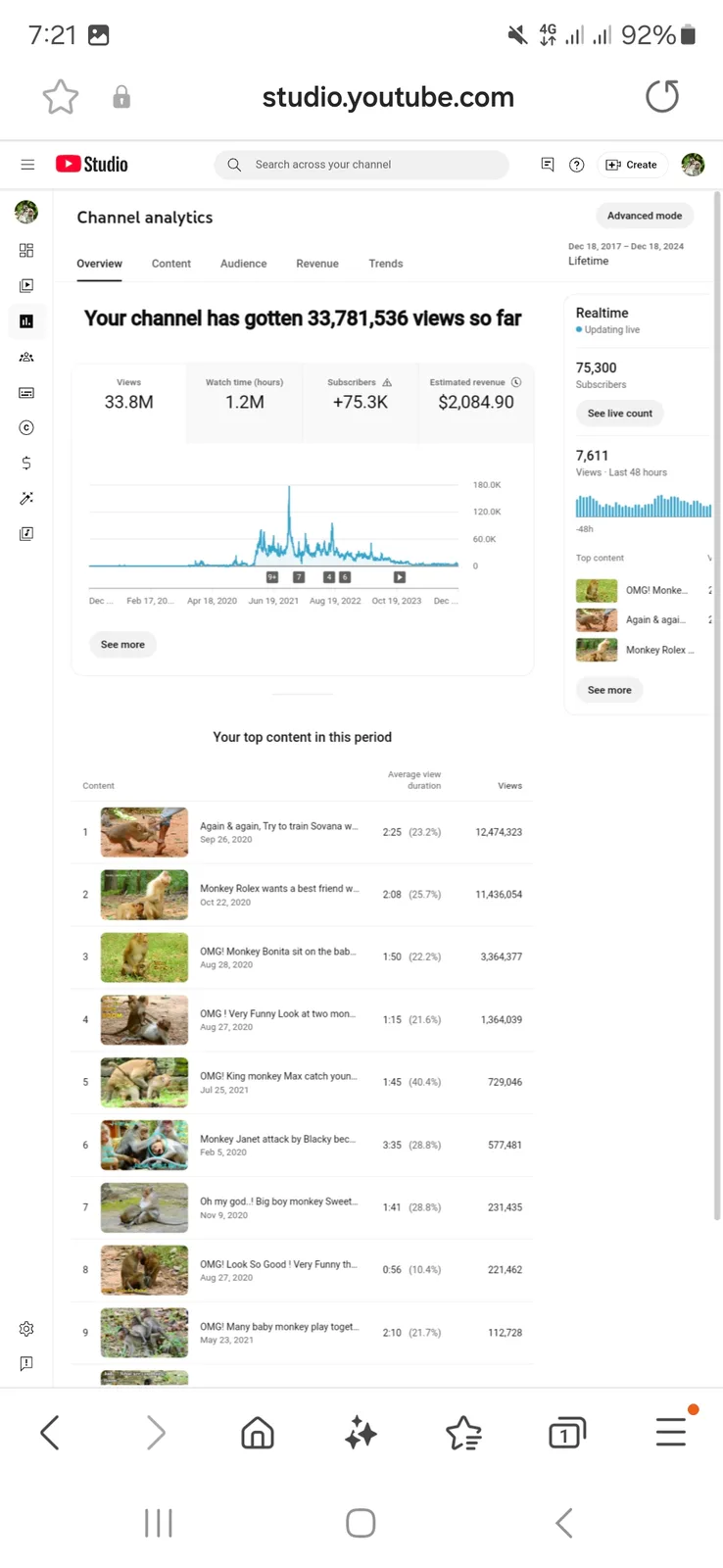 Monkey Life Cambodia YouTube Channel | 77.6K Subscribers — screenshot 4