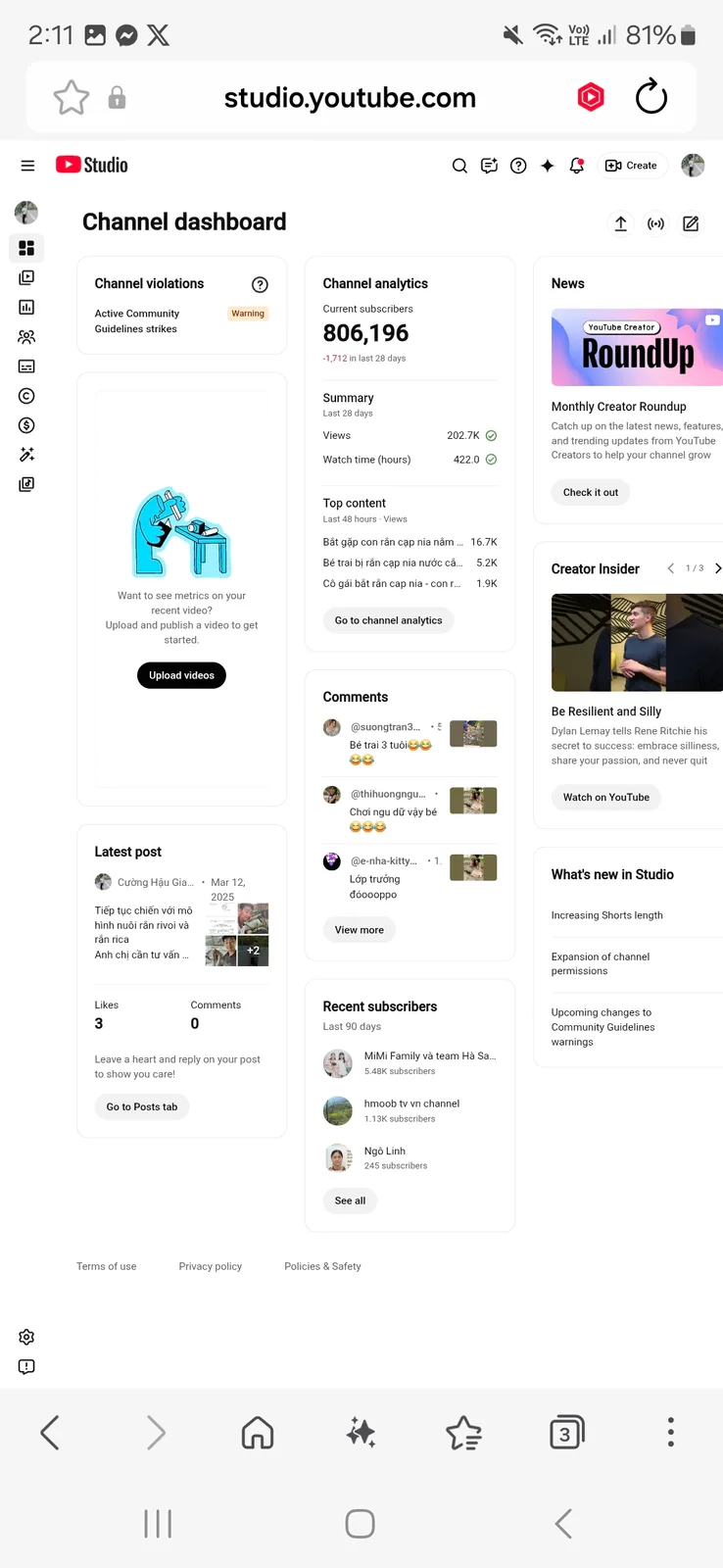 Cường Hậu Giang YouTube Channel | 801K Subscribers — screenshot 3