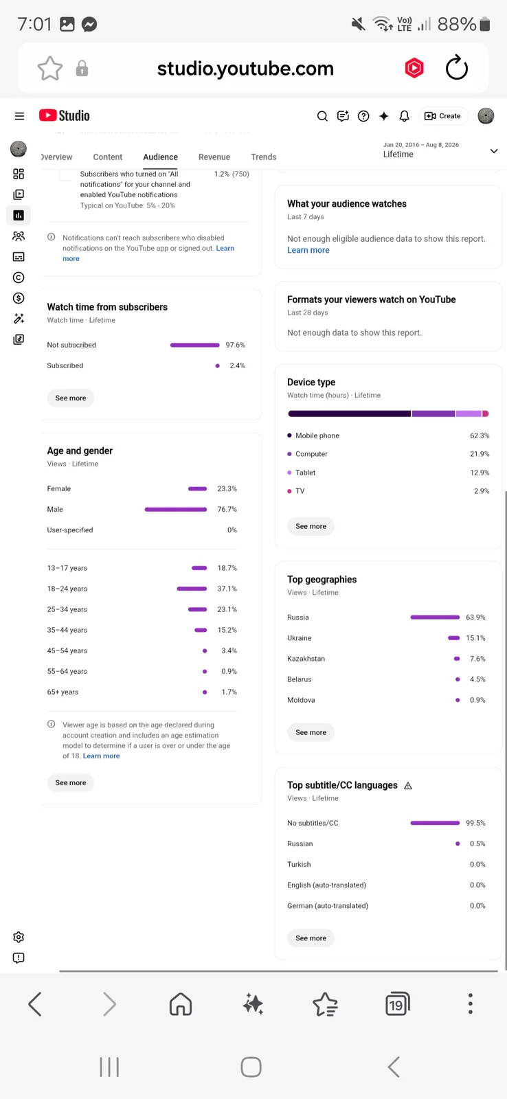 следы истории YouTube Channel | 62.7K Subscribers — screenshot 5